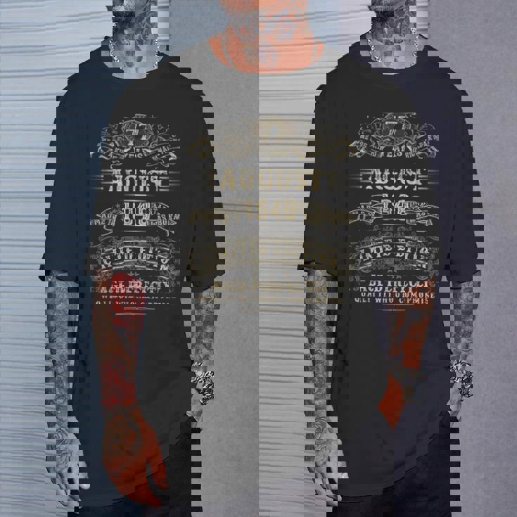 1948年8月 77歳の誕生日プレゼント 男性用 77歳の誕生日プレゼント Tシャツ 彼への贈り物