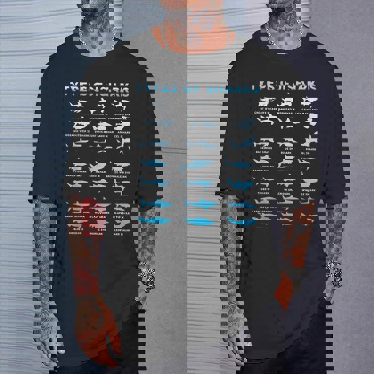 21種類のサメの海洋生物学者シャークtシャツ シャークtシャツ Tシャツ 彼への贈り物