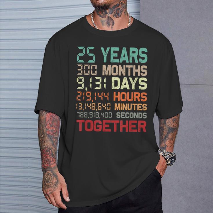 25 Años Juntos Pareja 25 Aniversario De Boda Camiseta unisex Regalos para él