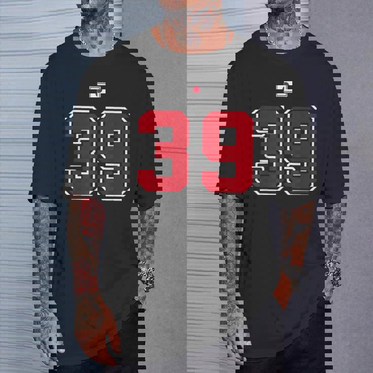 39 ナンバー カレッジスタイル ヴィンテージ 赤 白 日本国旗 Tシャツ 彼への贈り物