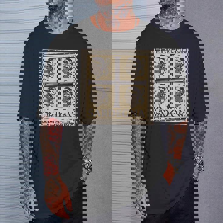 4 森 サルデーニャ 旗 サルデーニャ ギフト ローマ風 Tシャツ 彼への贈り物