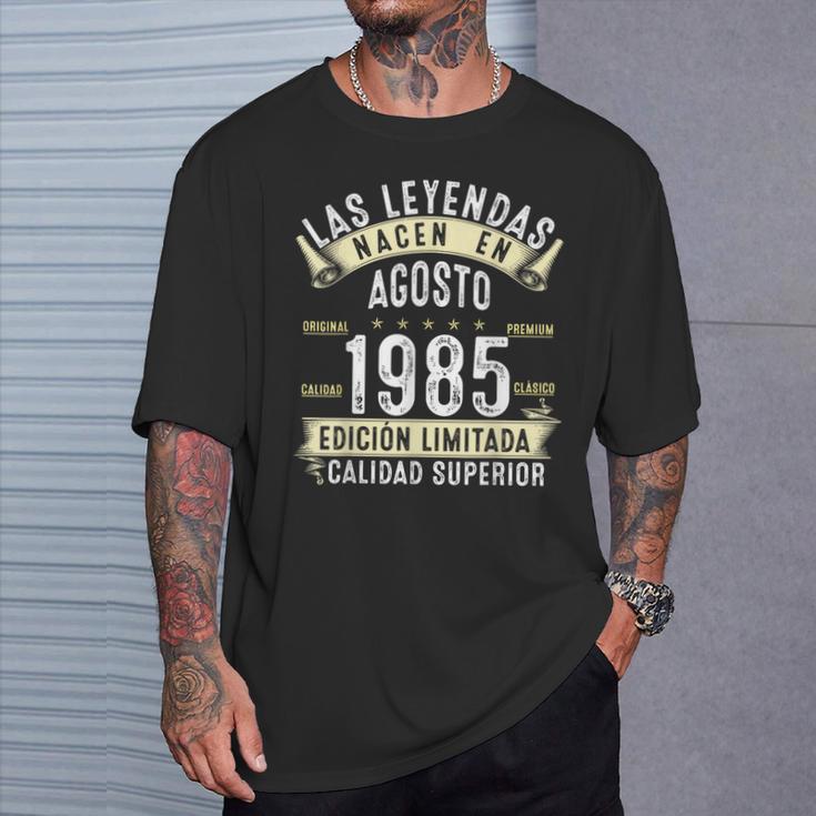 40 Años Cumpleaños Hombre Las Leyendas Nacen En Agosto 1985 Camiseta unisex Regalos para él