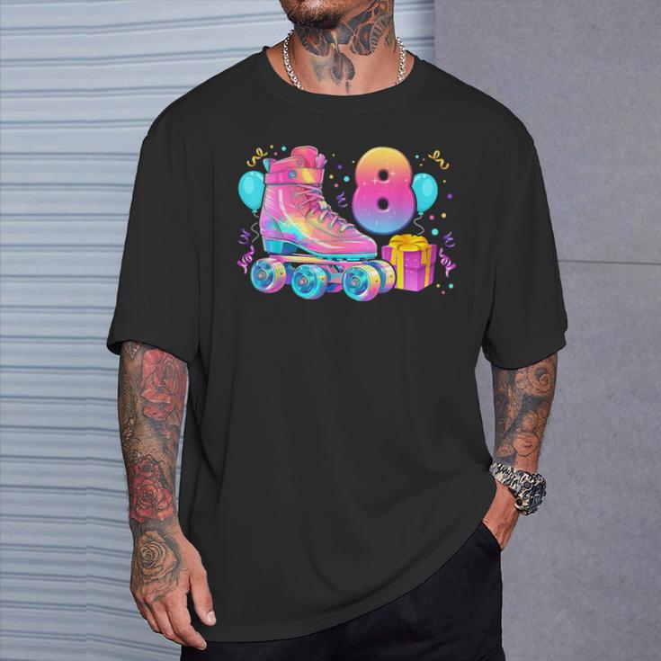 8º Cumpleaños Niña 8 Años Patines Número 8 Camiseta unisex Regalos para él