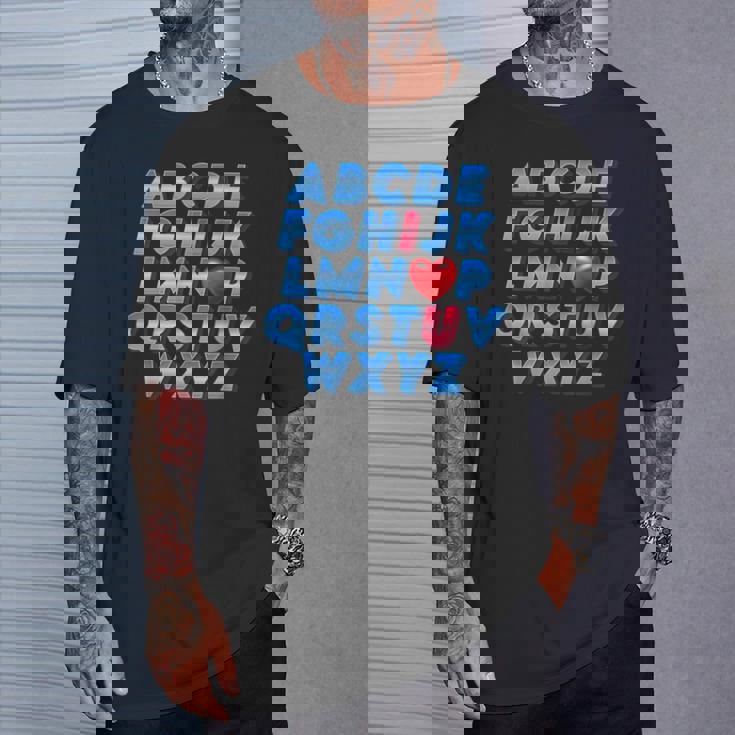 Abc アルファベット I Love You 英語 先生 バレンタインデー Tシャツ 彼への贈り物