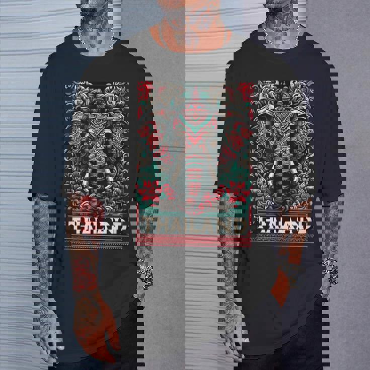 Amezing タイチャン 美しい象 タイ柄 Tシャツ 彼への贈り物