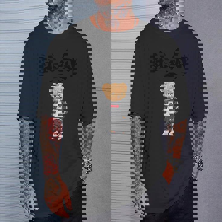 Angry Bad Boystyle Cool Teddy Bear Bad Boy Graphic Tシャツ 彼への贈り物