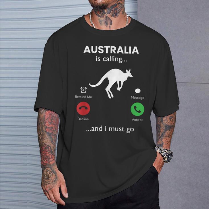 Australia Está Llamando Australia Divertida Camiseta unisex Regalos para él