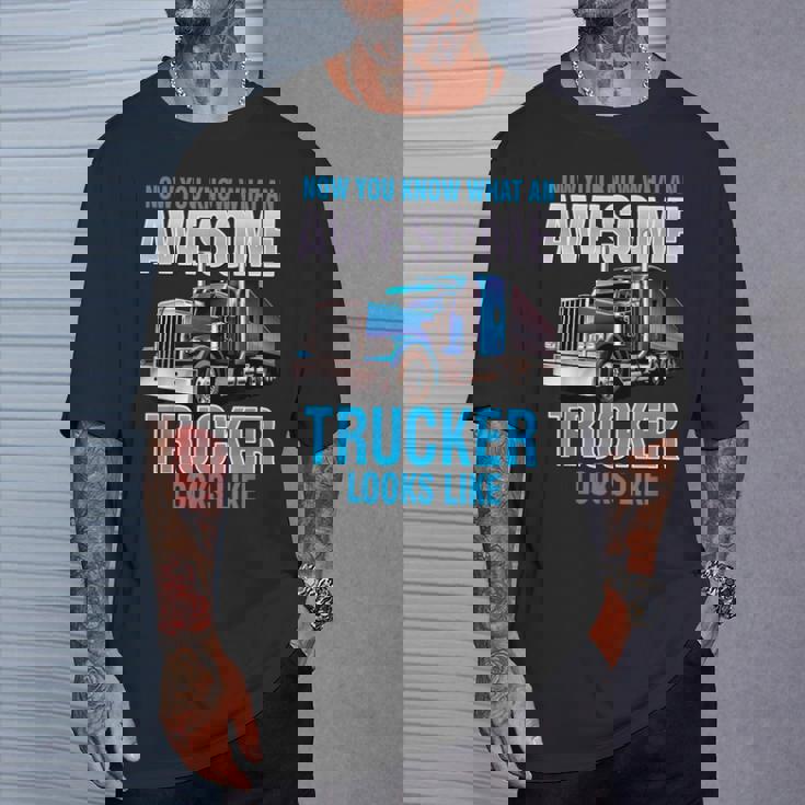 Awesome Trucker セミトラックドライバー ビッグリグ トラッカー Tシャツ 彼への贈り物