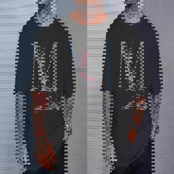 Balla バレリーナ イニシャル 名 M ダンス モノグラム バレエ Tシャツ 彼への贈り物