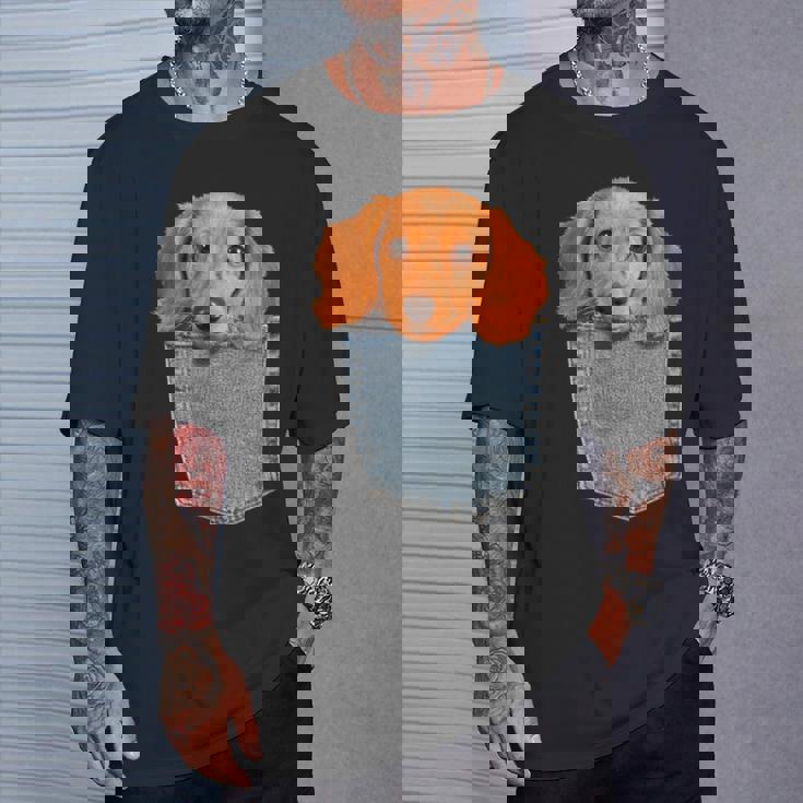 Beagle In My Pocket シャツ かわいい子犬 ダックスフンド ドッグシャツ Tシャツ 彼への贈り物