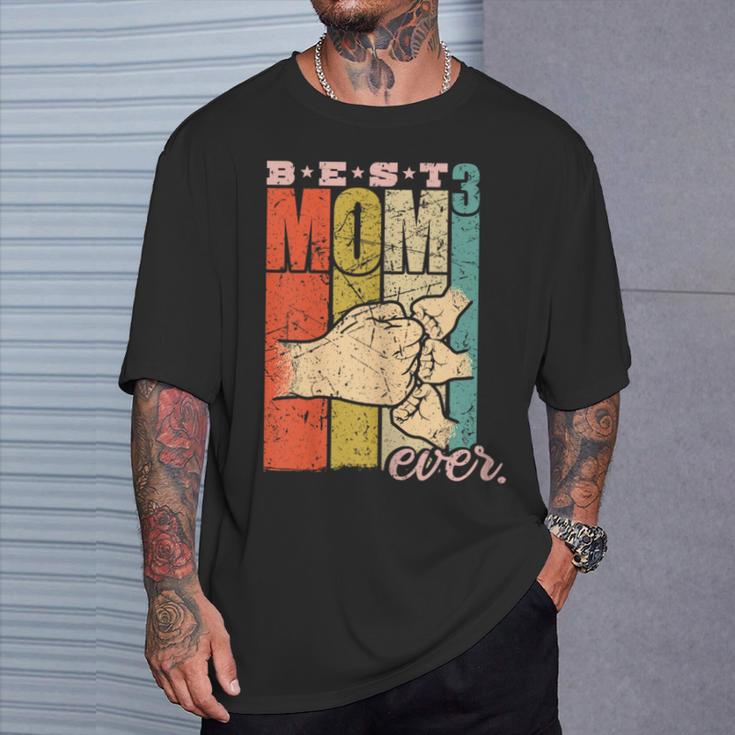 Best Mom Ever Madre De Tres Trillizos Madre De 3 Niños Camiseta unisex Regalos para él