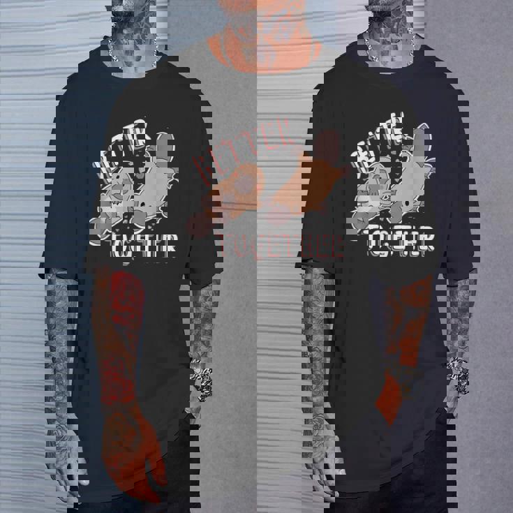 Better Together バレンタインデー カモノハシ カップル ラブ ハッピー Tシャツ 彼への贈り物