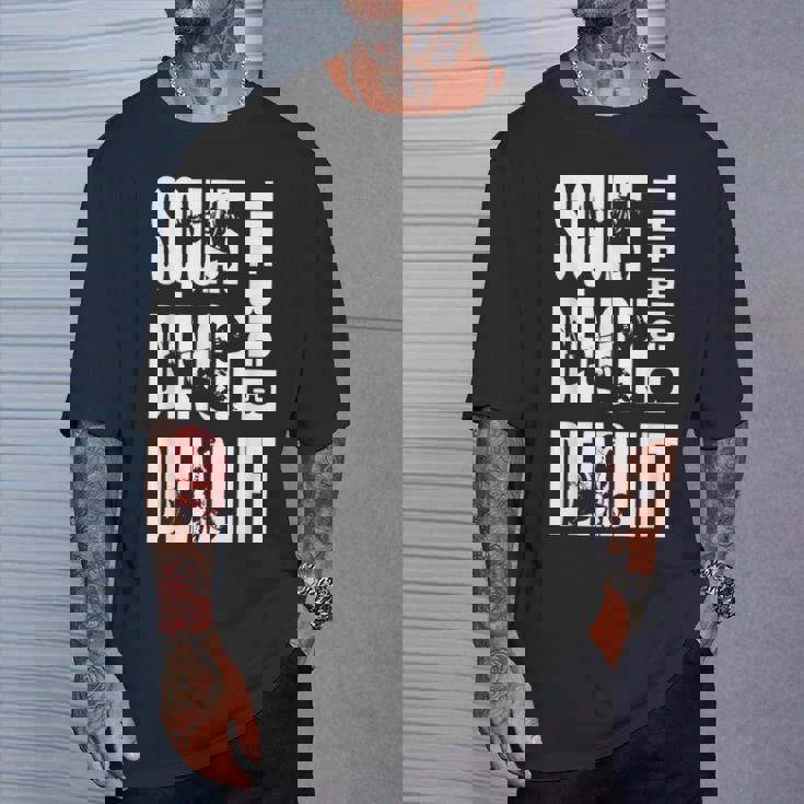 The Big 3 スクワット、ベンチ、デッドリフト パワーリフティングtシャツ Tシャツ 彼への贈り物