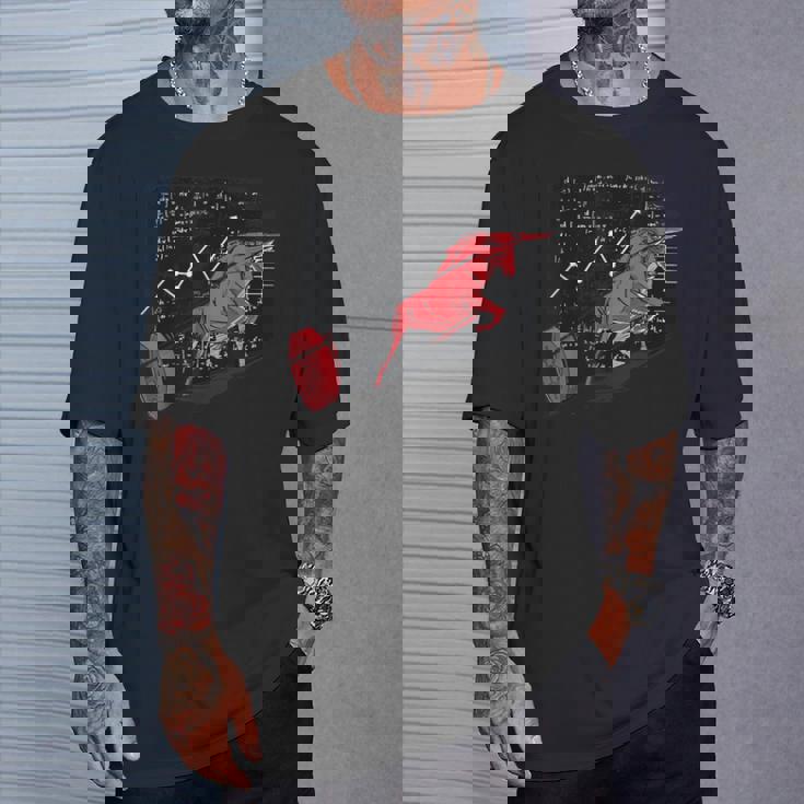 Bullishtock Market シャツ A Bull Pull A Bitcoin Up Tシャツ 彼への贈り物