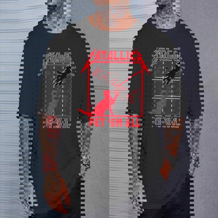 Catallica Pet 'Em All ファニーキャットtシャツ Tシャツ 彼への贈り物