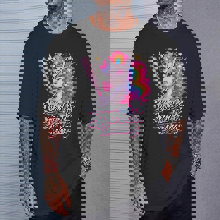 Choke On My Radiance 面白いユニコーンレインボーアティチュード Tシャツ 彼への贈り物