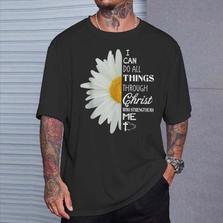 Christian Inspirational Christ Whotrengthens Me Tシャツ 彼への贈り物
