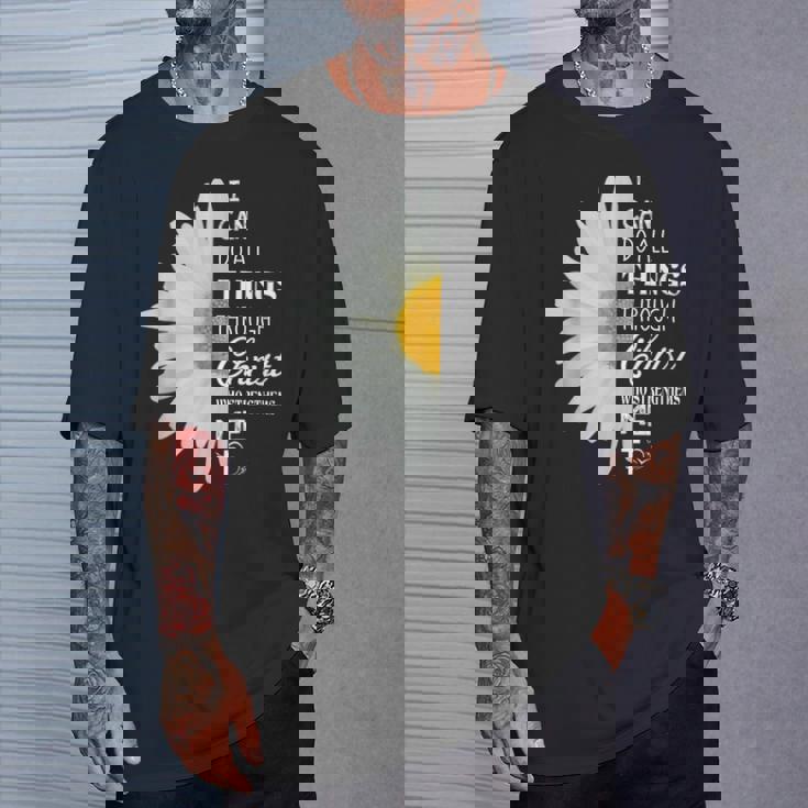 Christian Inspirational Christ Whotrengthens Me Tシャツ 彼への贈り物