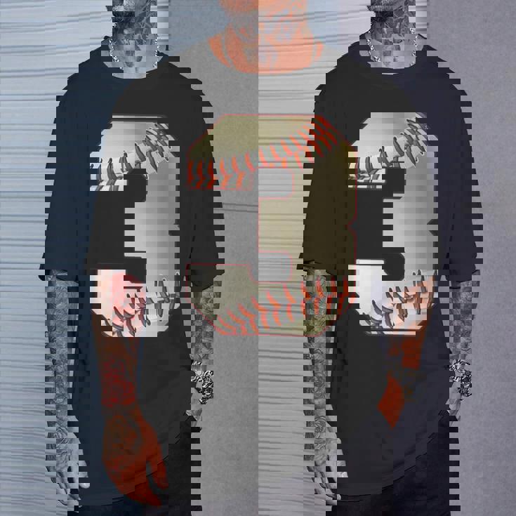 Cool 3 3番 数字 バースデーパーティー 3番目 野球 誕生日 Tシャツ 彼への贈り物