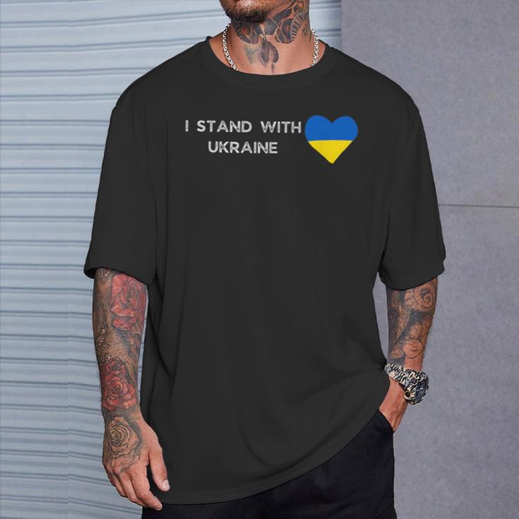 Corazón Azul Amarillo Ucraniano Conoporte De Eslogan Con Ucrania Camiseta unisex Regalos para él