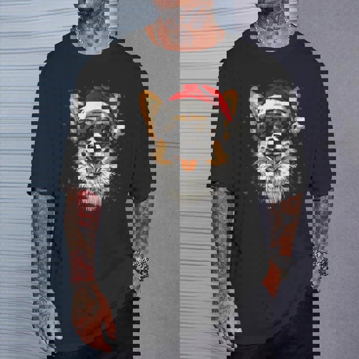 Corgi サンタハット 面白い かわいい 犬 ママ お父さん クリスマス Tシャツ 彼への贈り物