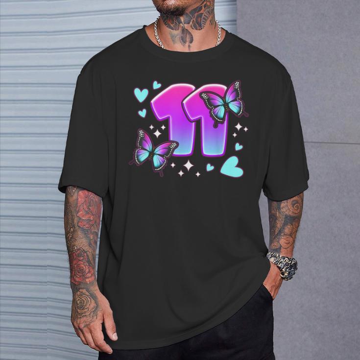 Cumpleaños Niña 11 Años Mariposas Y Número 11 Camiseta unisex Regalos para él