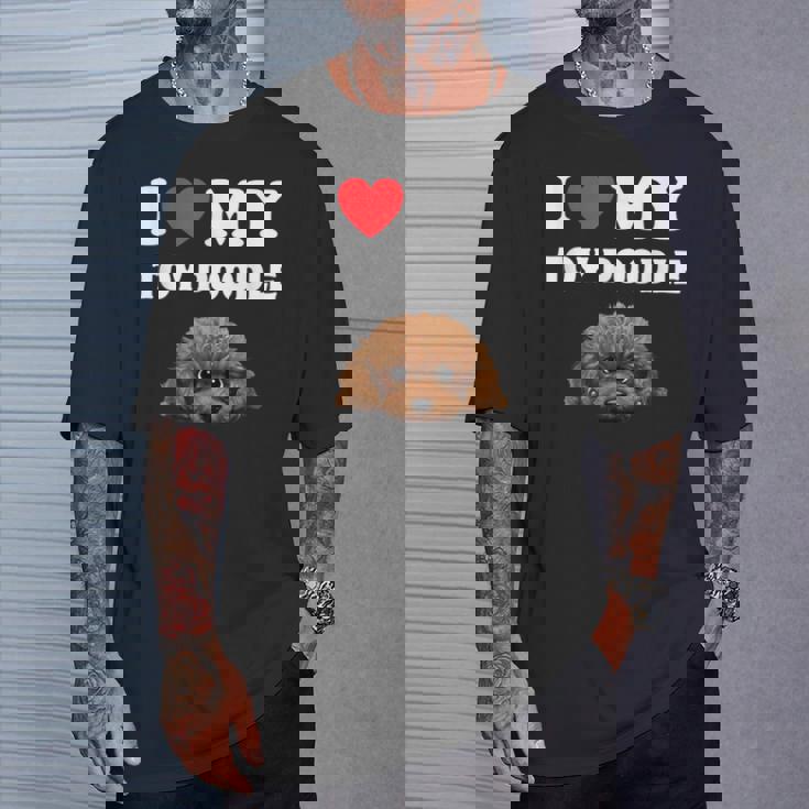 Cute I Love My Toy プードル 犬の飼い主 Tシャツ 彼への贈り物