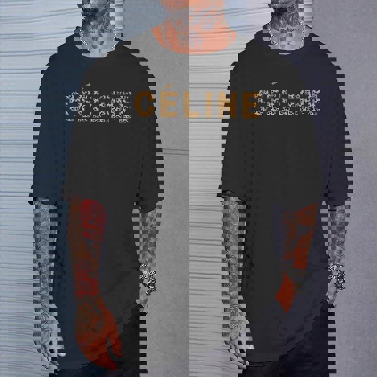 Céline レオパード こんにちは私の名前は、名です Tシャツ 彼への贈り物