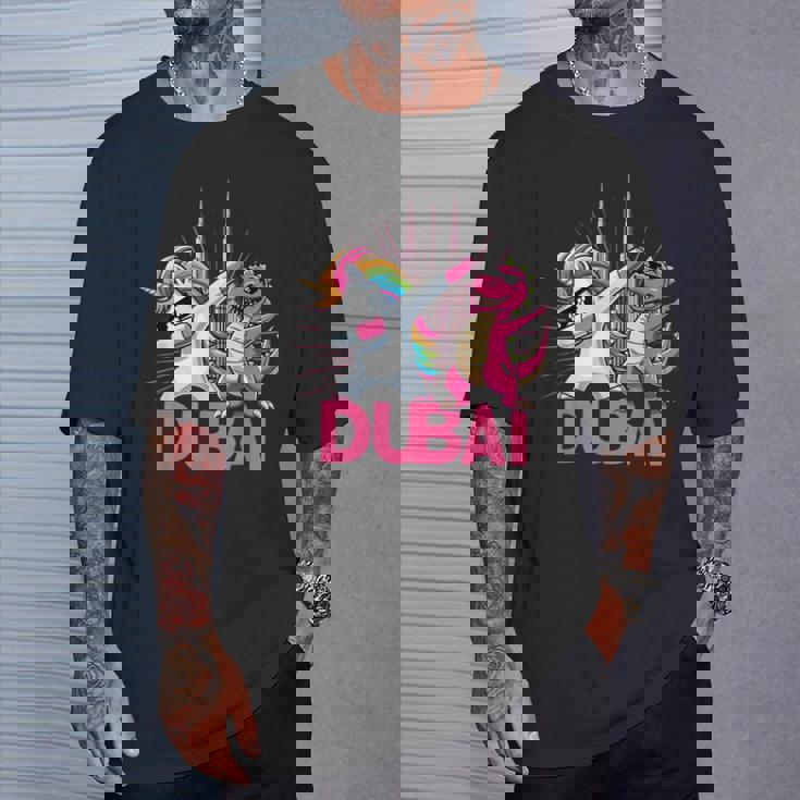 Dabbing ユニコーン 恐竜 男性 女性 男の子 女の子 キッズ ドバイ Tシャツ 彼への贈り物
