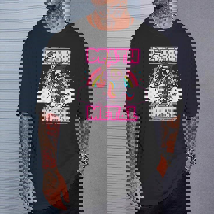 Death Metal Grim Reaper ピンクユニコーン ファニーヘビーメタル Tシャツ 彼への贈り物