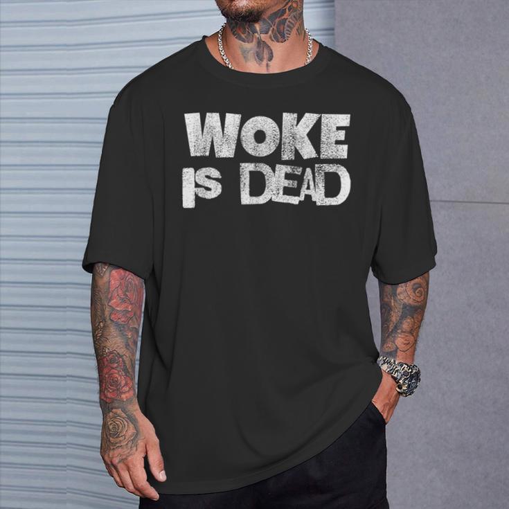 Declaración Audaz De Woke Is Dead Para Activistas Camiseta unisex Regalos para él