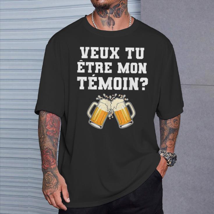 Demande Témoin Mariageeux Tu Être Mon Témoin T-Shirt Cadeaux pour lui