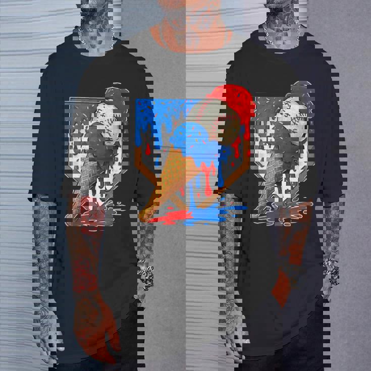 Distressed Baseball Boys Ice Cream Drip Baseball Boys Youth T-Shirt Gifts for Him