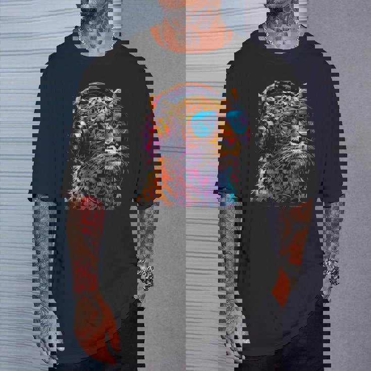 Dj Leopard Edm テクノハウス ダンスクラブ 音楽ヘッドフォン Tシャツ 彼への贈り物