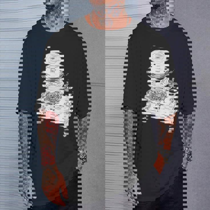 Dj Turntable 1210 Mk2 Exploded Blueprint Tシャツ 彼への贈り物