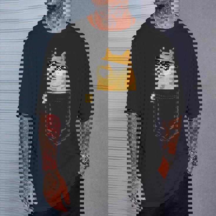 Doge コインロゴシャツ フェイクポケットシャツ Dogecoin To The Moon Tシャツ 彼への贈り物