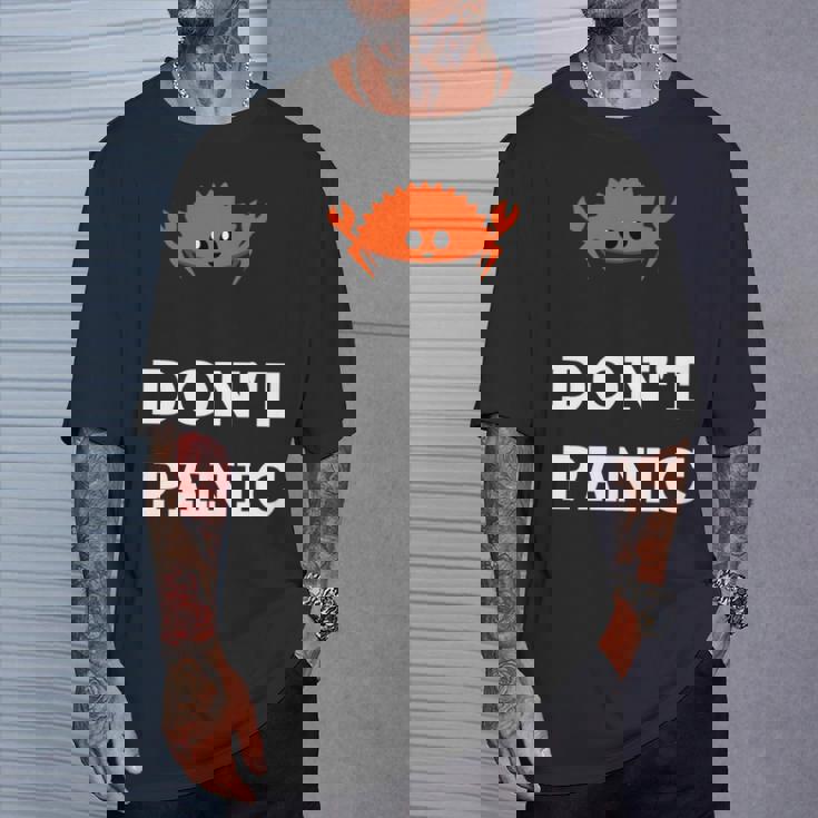 Don't Panic Rustacean Ferris The Crab Rustプログラミング 長袖tシャツ Tシャツ 彼への贈り物