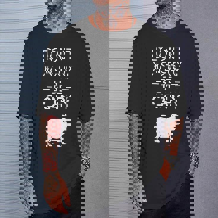 Don't Worry Be Capy カピバラ 心配しないで カピー カピバラ齧歯類愛好家 Tシャツ 彼への贈り物