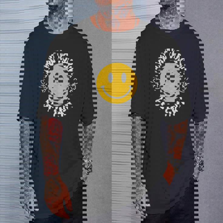 Don't Worry We Be Happymile Face レトロ グルービー 70年代 Tシャツ 彼への贈り物