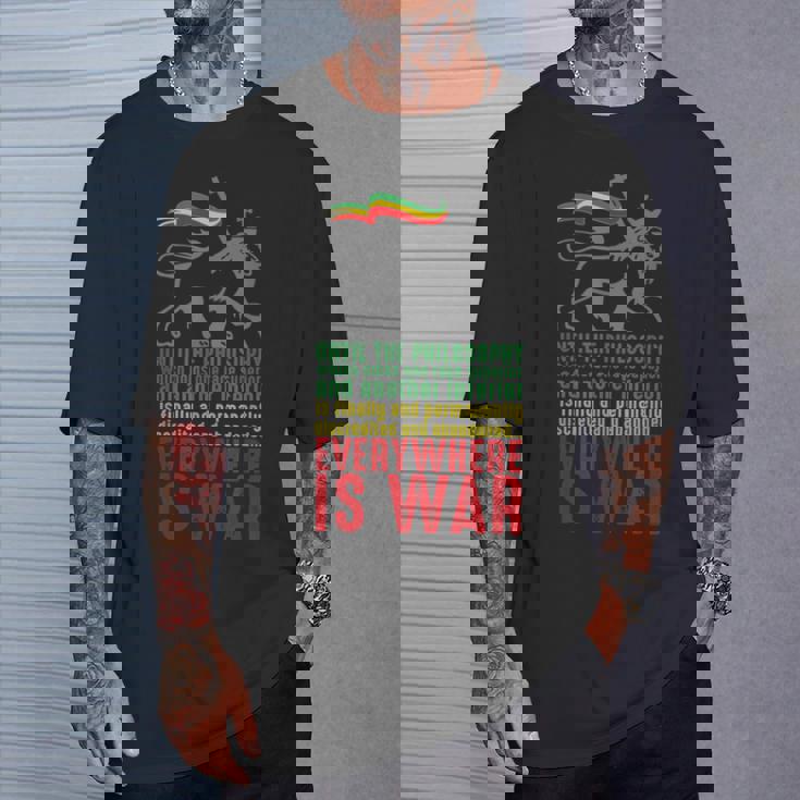 Everywhere Is War ハイレ・セラシエ演説 ユダのライオン レゲエ Tシャツ 彼への贈り物