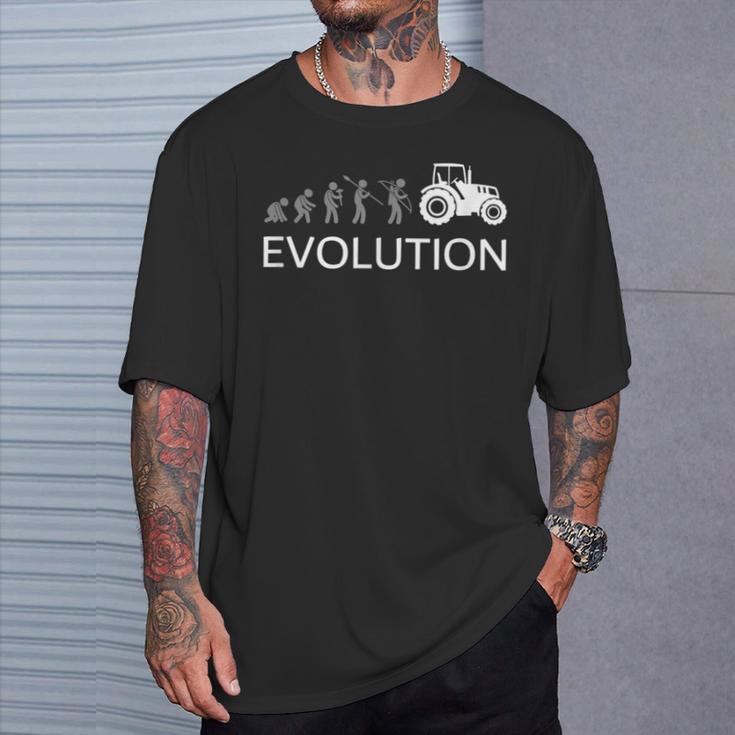 Evolución Agricultor Granja Tractor Agrícola Tractor Camiseta unisex Regalos para él
