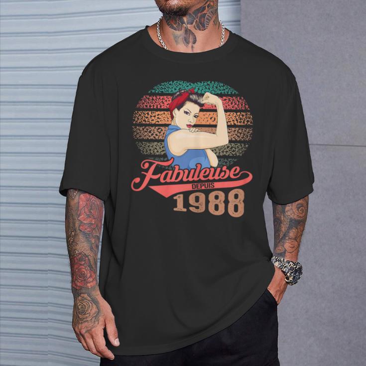 Fabuleuse Depuis 1988 Cadeau Anniversaire Humour 35Ans T-Shirt Cadeaux pour lui