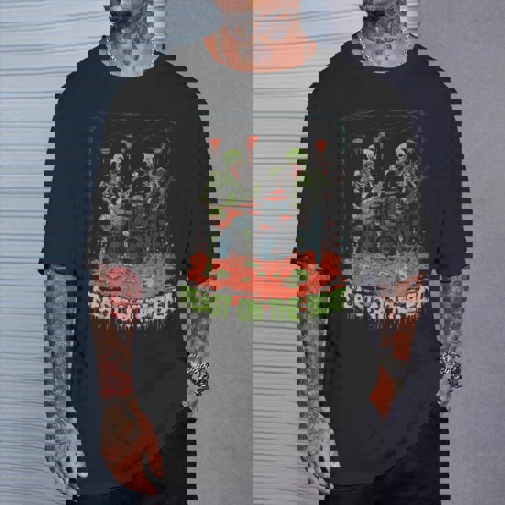 Feast On The Beat ゾンビバンド ハロウィン ロックンロール Tシャツ 彼への贈り物