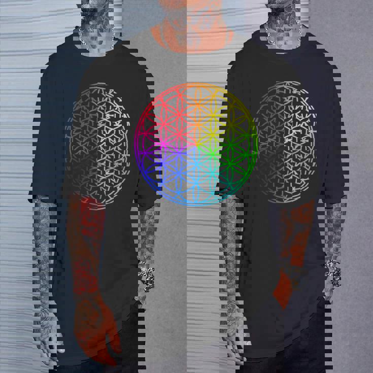 Flower Of Lifeacred Geometry Yogaフラワーオブライフ神聖幾何学瞑想ヨガ Tシャツ 彼への贈り物