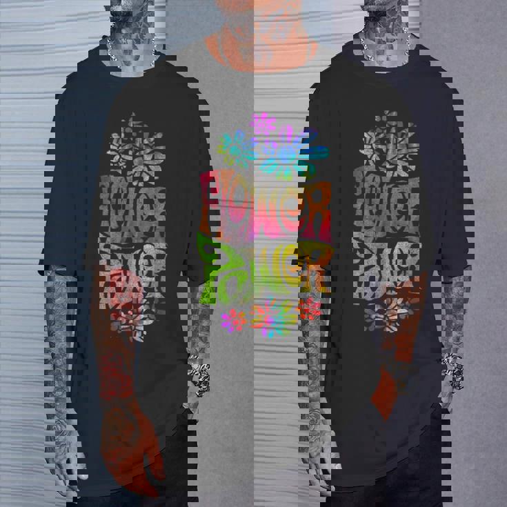 Flower Power ヒッピー サイケデリック '70年代レトロ Tシャツ 彼への贈り物