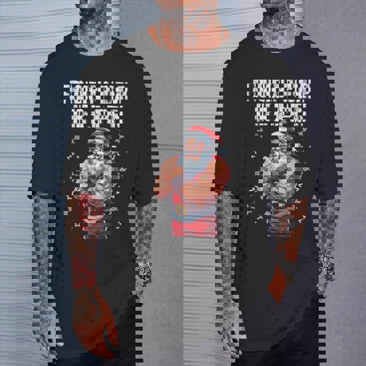 Frohen Pump Ihr Lappen 筋肉質サンタジム Tシャツ 彼への贈り物