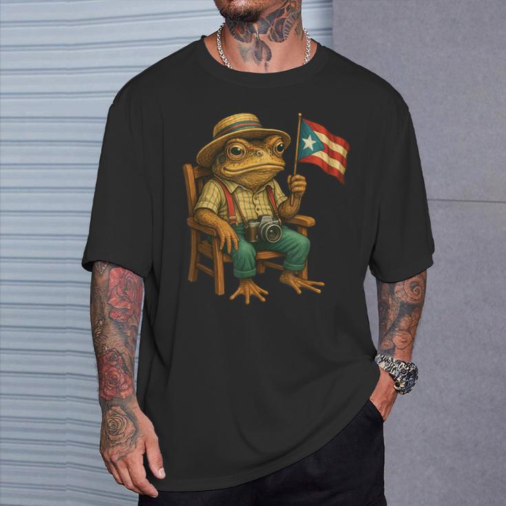 Coqui Frog Puerto Rico Flag Taino Boricua Hispanic T-Shirt Gifts for Him