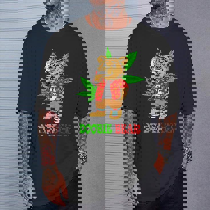 Doobie Bear 大麻の葉 雑草愛好家 マリファナギフト Tシャツ 彼への贈り物