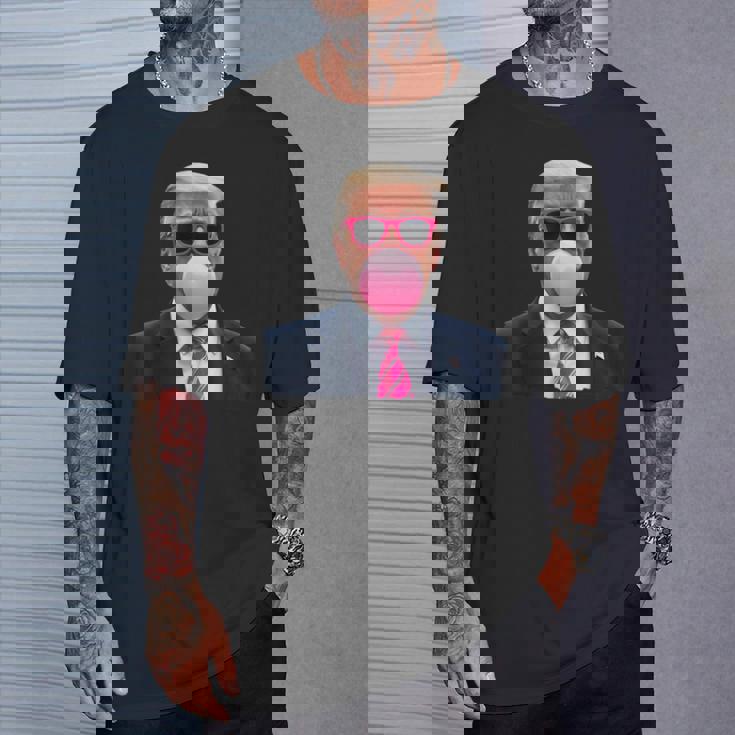 Pop Trump Pink Bubble Gumintage Trump Pink Glasses Tシャツ 彼への贈り物