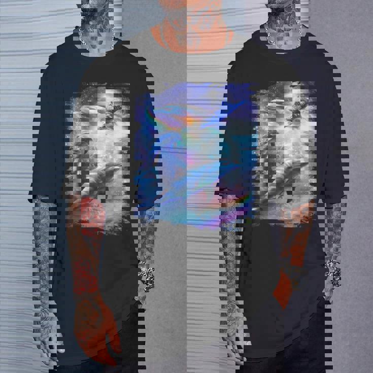 Galaxy Dolphin 宇宙のイルカ Tシャツ 彼への贈り物